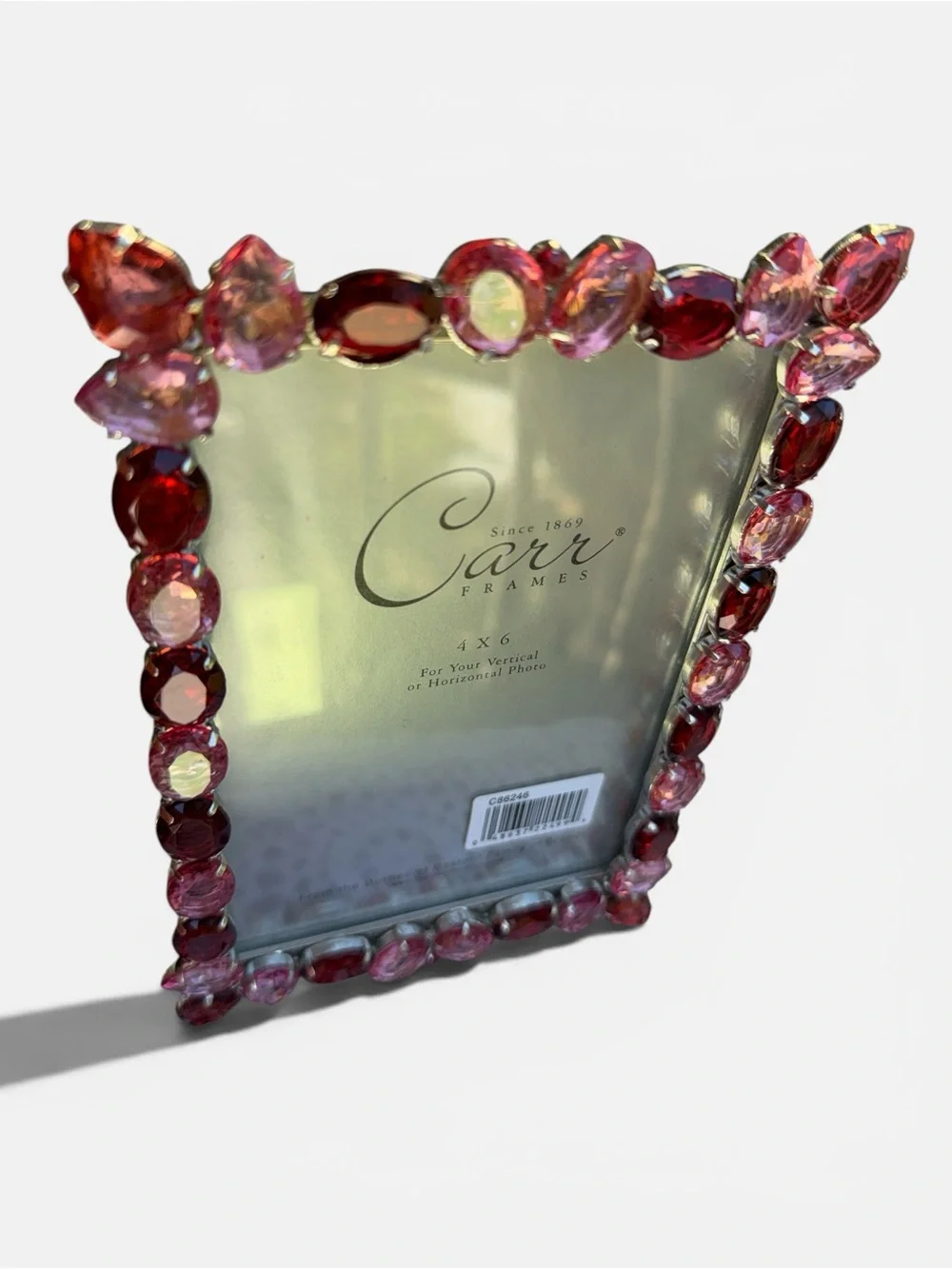 Carr‎ Frames crystals pink garnet red faceted 2002 vintage NEW Condition 4” X 6”